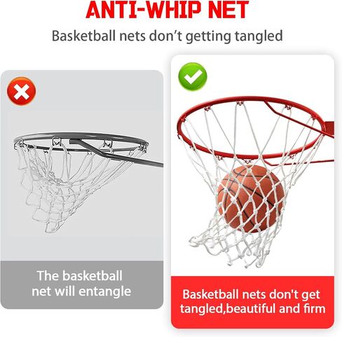 Basketball Net Replacement – Heavy Duty All-Weather Anti-Whip Basketball Hoop Net, 12 Loops, Fits Standard Indoor & Outdoor Rims,Basketball Accessories, Rim Not Included in Saudi Arabia