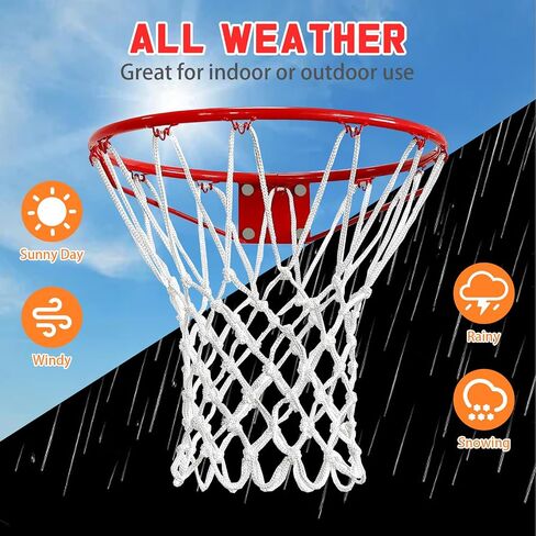 Basketball Net Replacement – Heavy Duty All-Weather Anti-Whip Basketball Hoop Net, 12 Loops, Fits Standard Indoor & Outdoor Rims,Basketball Accessories, Rim Not Included in Saudi Arabia