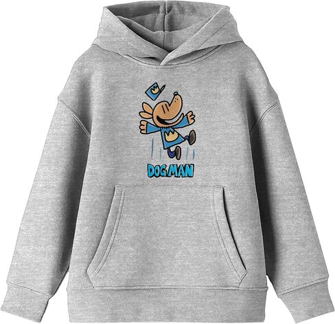 Bioworld Dog Man Jumping Youth Girl's Athletic Heather Long Sleeve Hooded Sweatshirt in Saudi Arabia