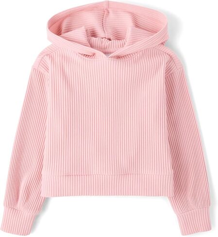 The Children's Place girls Active Long Sleeve Plush Hooded Sweatshirt in Saudi Arabia