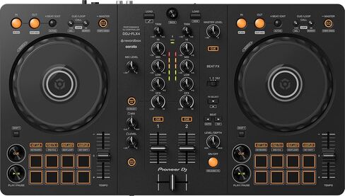 Pioneer DJ DDJ FLX4 2-Channel DJ Controller - Black Bundle with Gator Case, Headphones, and Austin Bazaar Polishing Cloth in Kuwait