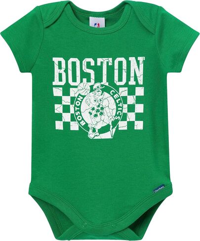 Gerber Unisex Baby NBA Team 2 Pack Short Sleeve Onesie Bodysuits, Boston Celtics, 0-3 Months in Saudi Arabia