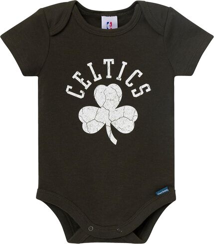 Gerber Unisex Baby NBA Team 2 Pack Short Sleeve Onesie Bodysuits, Boston Celtics, 0-3 Months in Saudi Arabia