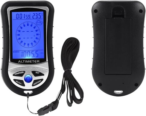 8 in 1 Multifunction Digital Altimeter, Weather Forecast/Altimeter/Compass/Barometer/Spirit Level/Thermometer/Calendar/Clock for Outdoor Hiking, Range -2300-2950ft, 300mbar-1100mbar, 14℉～+140℉ in Saudi Arabia