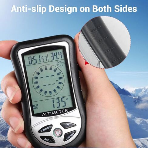 8 in 1 Multifunction Digital Altimeter, Weather Forecast/Altimeter/Compass/Barometer/Spirit Level/Thermometer/Calendar/Clock for Outdoor Hiking, Range -2300-2950ft, 300mbar-1100mbar, 14℉～+140℉ in Saudi Arabia