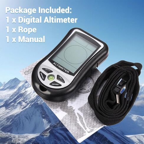 8 in 1 Multifunction Digital Altimeter, Weather Forecast/Altimeter/Compass/Barometer/Spirit Level/Thermometer/Calendar/Clock for Outdoor Hiking, Range -2300-2950ft, 300mbar-1100mbar, 14℉～+140℉ in Saudi Arabia
