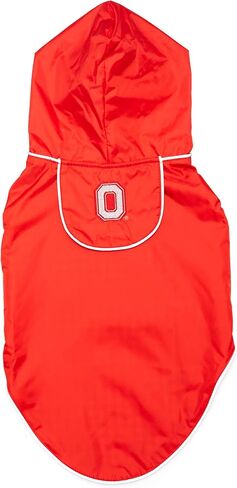 The License House Ohio State Buckeyes Dog Slicker Jacket, Adjustable Rain Jacket with Harness Hole, Red - XL in Saudi Arabia
