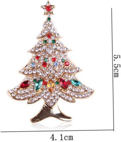 Veemoon شجرة عيد الميلاد دبابيس زينة عيد الميلاد شارات مجوهرات قلادة حفلة عيد الميلاد بروش المطاطية أساور إكسسوارات ذهبية ترصيع الحلي عيد الميلاد زخرفة المرأة دبوس الصدر in Kuwait