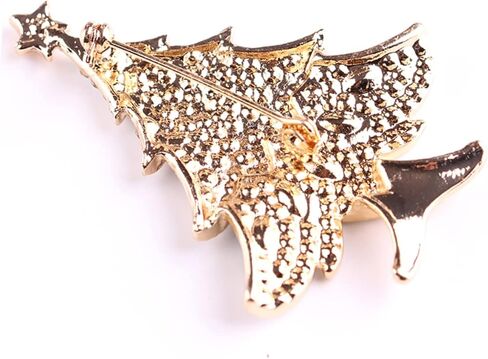 Veemoon شجرة عيد الميلاد دبابيس زينة عيد الميلاد شارات مجوهرات قلادة حفلة عيد الميلاد بروش المطاطية أساور إكسسوارات ذهبية ترصيع الحلي عيد الميلاد زخرفة المرأة دبوس الصدر in Kuwait