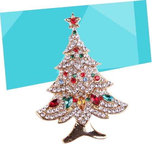 Veemoon شجرة عيد الميلاد دبابيس زينة عيد الميلاد شارات مجوهرات قلادة حفلة عيد الميلاد بروش المطاطية أساور إكسسوارات ذهبية ترصيع الحلي عيد الميلاد زخرفة المرأة دبوس الصدر in Kuwait