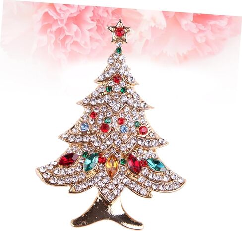 Veemoon شجرة عيد الميلاد دبابيس زينة عيد الميلاد شارات مجوهرات قلادة حفلة عيد الميلاد بروش المطاطية أساور إكسسوارات ذهبية ترصيع الحلي عيد الميلاد زخرفة المرأة دبوس الصدر in Kuwait