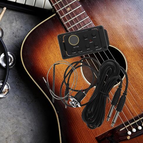 Acoustic Guitar Pickup with 4 Band Eq Preamp and Volume Control for Enhanced Sound Clarity Piezo Pickup for Folk Guitar in Saudi Arabia