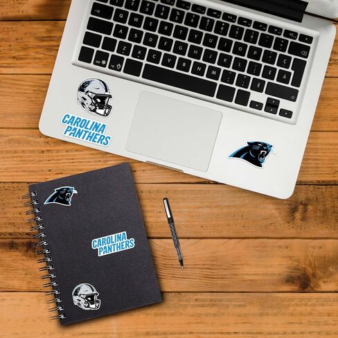FANMATS 39519 NFL - ملصق Carolina Panthers 6 قطع - يعمل على الأسطح الصلبة - للمنازل والسيارات والشاحنات وسيارات الدفع الرباعي والأشياء الشخصية وأجهزة الكمبيوتر المحمولة والهواتف المحمولة | أزرق | 5 × 6.25 بوصة | 6 شعارات/علامة نصية مختلفة in Saudi Arabia