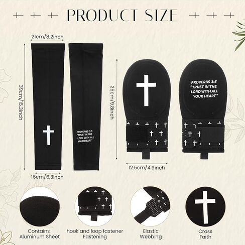 Geyoga Christian Sport Set Sliding Mitt and Cross Arm Sleeve Baseball Religious Glove Sliding Mitt Cooling Arm Sleeves in Saudi Arabia