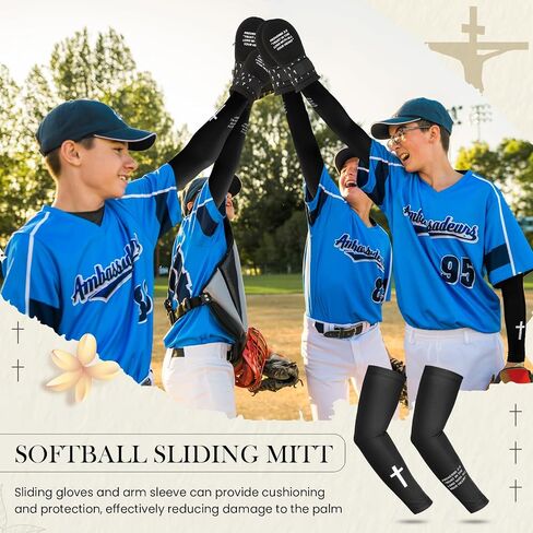 Geyoga Christian Sport Set Sliding Mitt and Cross Arm Sleeve Baseball Religious Glove Sliding Mitt Cooling Arm Sleeves in Saudi Arabia