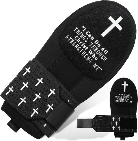 Christian Sliding Mitt Left Right Hand Adjustable Protective Gear Bible Verse Cross Softball Baseball Guard Accessories in Saudi Arabia