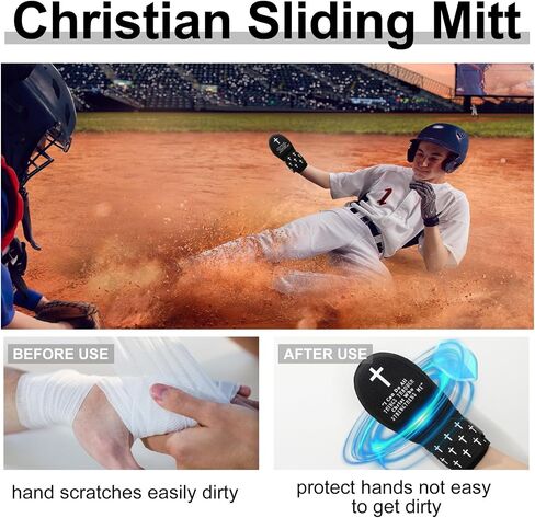 Christian Sliding Mitt Left Right Hand Adjustable Protective Gear Bible Verse Cross Softball Baseball Guard Accessories in Saudi Arabia