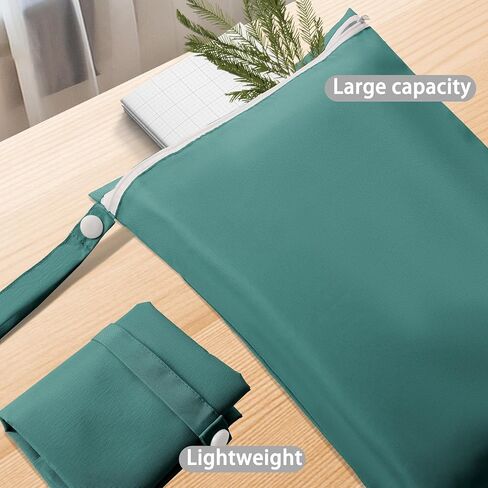 Waterproof Wet Bag for Swimsuit & Towel - Reusable Clothes TPU Lining Wet Dry Bag for Swimming, Travel, Beach and Gym, Zippered Cloth for Travel Essentials, 12.5" x 16", Navy Blue in Saudi Arabia