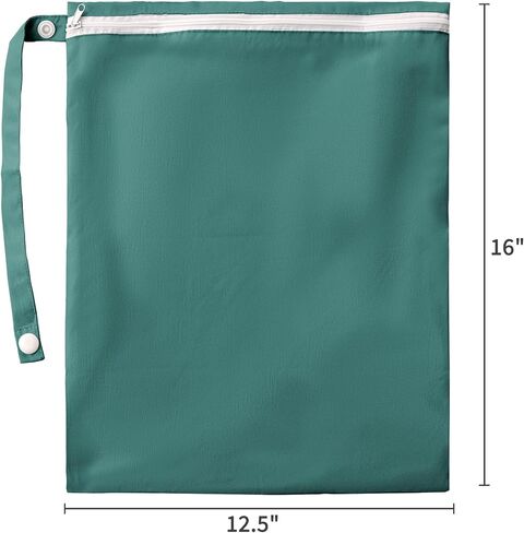 Waterproof Wet Bag for Swimsuit & Towel - Reusable Clothes TPU Lining Wet Dry Bag for Swimming, Travel, Beach and Gym, Zippered Cloth for Travel Essentials, 12.5" x 16", Navy Blue in Saudi Arabia