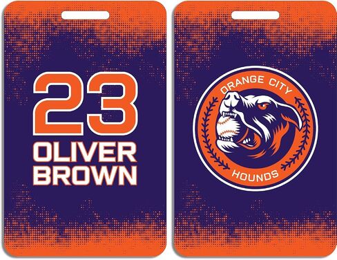 Custom Sports Bag Tag | Your Own Team Logo, Player Name + Number, Team Colors | Different Design Options | Personalized Bag Tag for Baseball Basketball Softball Football Hockey Soccer Golf Volleyball in Saudi Arabia