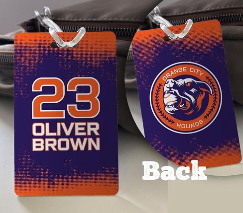 Custom Sports Bag Tag | Your Own Team Logo, Player Name + Number, Team Colors | Different Design Options | Personalized Bag Tag for Baseball Basketball Softball Football Hockey Soccer Golf Volleyball in Saudi Arabia