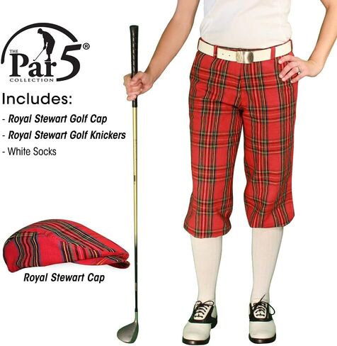 Golf Knickers Outfit - Stewart Collection - Matching Golf Cap and Over-The-Calf Socks: Ladies 'Par 5' - Royal Stewart in Saudi Arabia