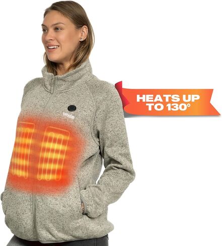 سترة ويستون النسائية الصوفية المُدفأة - سترة كهربائية مُدفأة قابلة لإعادة الشحن، مع أو بدون غطاء للرأس in Saudi Arabia