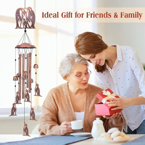 دقات الرياح البطريق للخارج، هدايا البطريق للنساء والرجال/هدايا تذكارية/هدية عيد ميلاد دقات الرياح المعدنية في الهواء الطلق/في الداخل، ديكور الحديقة، الفناء، المنزل، الشرفة، ديكورات الفناء in Kuwait
