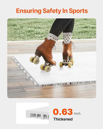 VEVOR Dryland Tiles for Hockey Floor Mat, 12 x 12 in Interlocking Versatile Training Surface, Dance Floor Tiles, Hockey Training Equipment Board for Shooting in Saudi Arabia