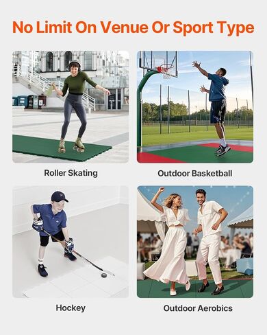 VEVOR Dryland Tiles for Hockey Floor Mat, 12 x 12 in Interlocking Versatile Training Surface, Dance Floor Tiles, Hockey Training Equipment Board for Shooting in Saudi Arabia