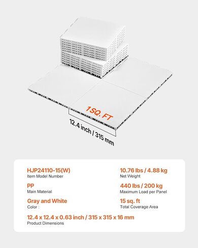 VEVOR Dryland Tiles for Hockey Floor Mat, 12 x 12 in Interlocking Versatile Training Surface, Dance Floor Tiles, Hockey Training Equipment Board for Shooting in Saudi Arabia