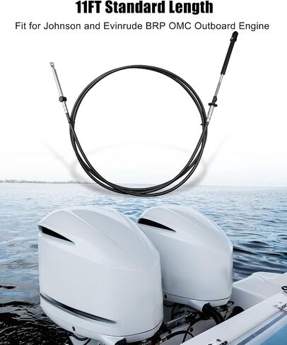 12FT Throttle Shift Remote Control Cable Fit for Johnson Evinrude Controls, Outboard Engine Control Cable Replace 0173112, 2Pcs in Saudi Arabia