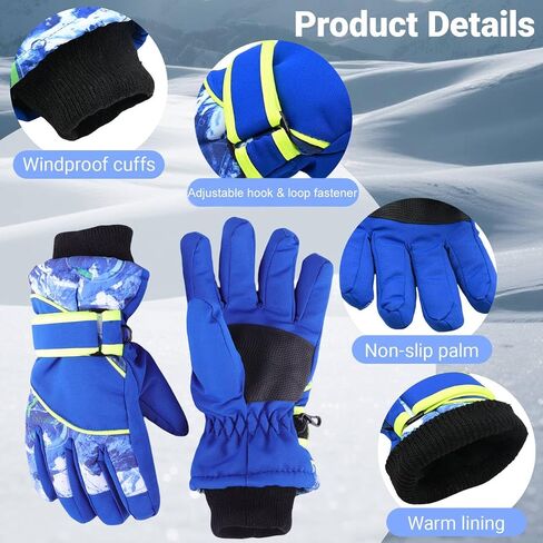 Outdoors Kids Winter Snow Gloves Windproof Cold Weather Ski Gloves for Boys Girls 5-8Years in Saudi Arabia