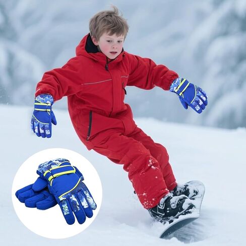 Outdoors Kids Winter Snow Gloves Windproof Cold Weather Ski Gloves for Boys Girls 5-8Years in Saudi Arabia
