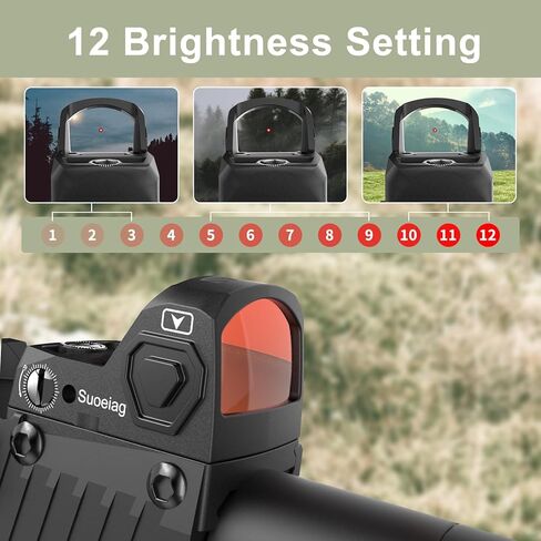 مشهد نقطة حمراء صغيرة، بصريات نقطة حمراء مستيقظا لبصمة قطع RMR، شبكاني 2MOA، 12 مشهد منعكس لضبط السطوع، يتضمن حوامل Picatinny مقاس 20 مم وقاعدة منخفضة المظهر in Kuwait
