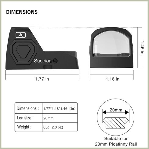 مشهد نقطة حمراء صغيرة، بصريات نقطة حمراء مستيقظا لبصمة قطع RMR، شبكاني 2MOA، 12 مشهد منعكس لضبط السطوع، يتضمن حوامل Picatinny مقاس 20 مم وقاعدة منخفضة المظهر in Kuwait