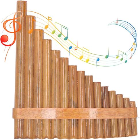 Professional Panpipe,G Key Musical Instrument Pan Pipe Flute 15 Pipes Pan Flute Woodwind Instrument for Woodwind Lovers (Left Hand) in Saudi Arabia