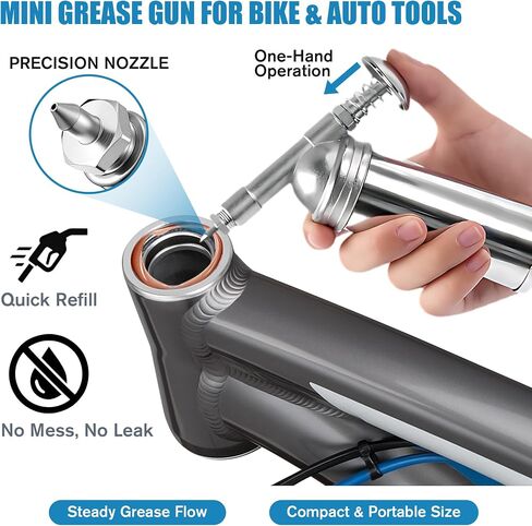Mini Grease Gun with High Performance Bicycle Grease, Small Lubricant Gun with Nozzle, Bicycle Lubricant and Lube Kit 100g for Bike, Pedals, Bearings, and Chains, 3oz Cartridges in Saudi Arabia