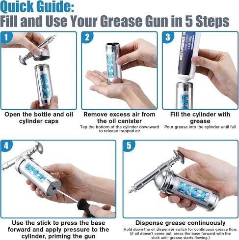 Mini Grease Gun with High Performance Bicycle Grease, Small Lubricant Gun with Nozzle, Bicycle Lubricant and Lube Kit 100g for Bike, Pedals, Bearings, and Chains, 3oz Cartridges in Saudi Arabia