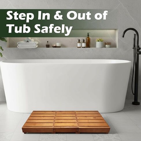 Outdoor Steps 3.5'' Height, Wooden Step Platform 35" Length, Step Stool with Non Slip Pads, Step Stools for Bed, Wooden Platform for Bathroom, Kitchen, Bed, Dark Brown in Kuwait