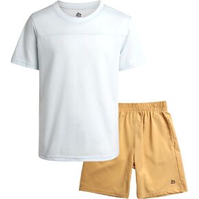 RBX Boys' Active Shorts Set - 2 Piece Short Sleeve T-Shirt and Tech Hybrid Shorts - Summer Clothing Set for Boys (4-12)