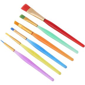 6pcs Paint Brushes for Kids, Kids Painting Brush Set Colorful Paintbrush for Kids Ages 4