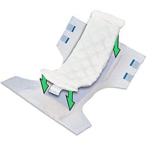 Medium Adult Diaper Booster Pad Liner - Inserts with Adhesive (12 x4 Inch) - Doubler Locks in Moisture Throughout Day or Night (25 Count) by BrightCare