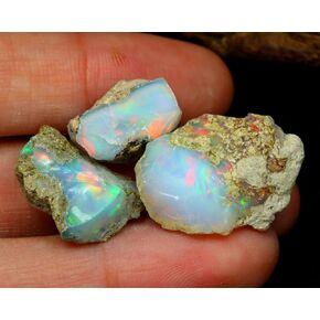 Crystalshop Raw Opal Crystals - 25Cts Genuine Natural AAA Grade Opal Gram Lot, Reiki Crystals and Healing Stones,Jewelry Making Gemstone, Ultra Fire Striking Opal, Opal Rock Opal Stone for Gift Lot