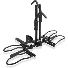 Leader Accessories TrekTote Platform Bike Rack for Car, Foldable 2 Bike Rack Hitch Mount for SUV, Truck, RV, Ebike Rack for 2 Bikes, Bicycle Carrier Racks Quick Tilt Release and Anti-Wobble