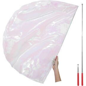 Worship Flag with Scalable Rod for Kids, 36" Soft Semicircle Flag for Dance Practice Performance, Praise Flag, Divine Flag, Flex Banner (Blue)