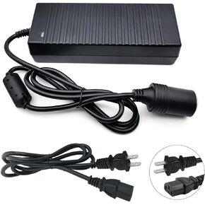 Apalie AC to DC Converter,120W 120V/110V to 12V/10A Cigarette Lighter Adapter,AC/DC Power Adapter for Car Refrigerator,Inflator, Car Vacuum Cleaner and Other Car Devices(2Pin)