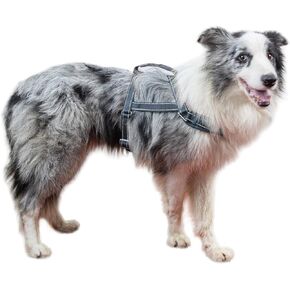 SATSUN Dog Harness for Large Dogs, No Pull Dog Harness with 2 Adjustable Points & 1 Leash Clip, Reflective Comfortable Dog Vest with Easy Control Handle Ideal for Walking and Training, Black,L