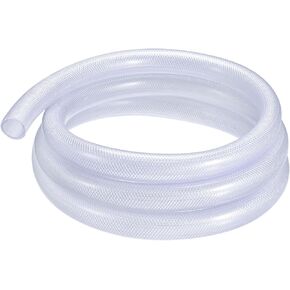 MECCANIXITY 3/8" ID x 5/8" OD 10 Ft PVC Tube Braided Reinforced Tubing Flexible Hose Pipe Clear Vinyl Tubing High Pressure Flexible Plastic Tube
