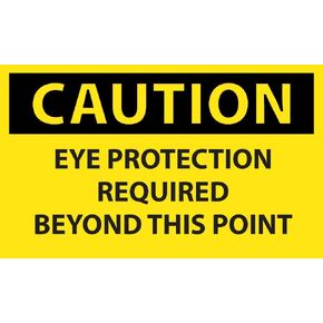 National Marker C152R Eye Protection Required Beyond This Point Caution Sign, Rigid Plastic, 7" x 10"